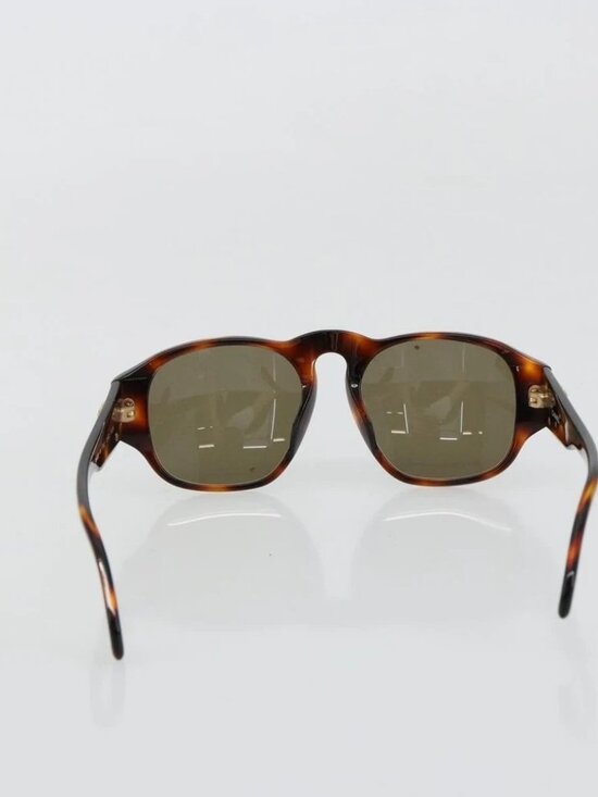 CHANEL COCO Mark Sunglasses plastic Brown CC Auth 178796